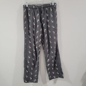 Old Navy Womens Flannel Pajama Pants Size Small Dog Print Santa‎ Frenchie Lounge